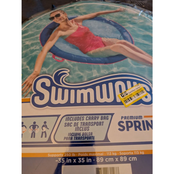 SwimWays Premium Springfloat Papasan Pool Float Blue Red One Size - Picture 3 of 6